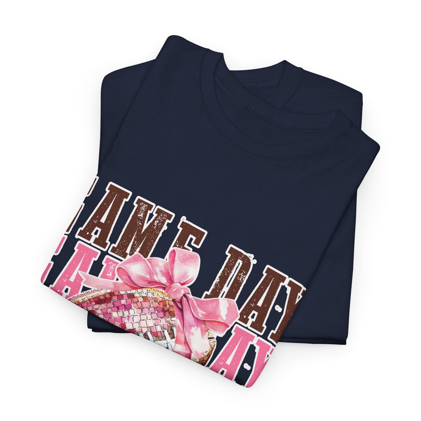Game Day Pink Football Tee — Women's Cheer Football Shirt