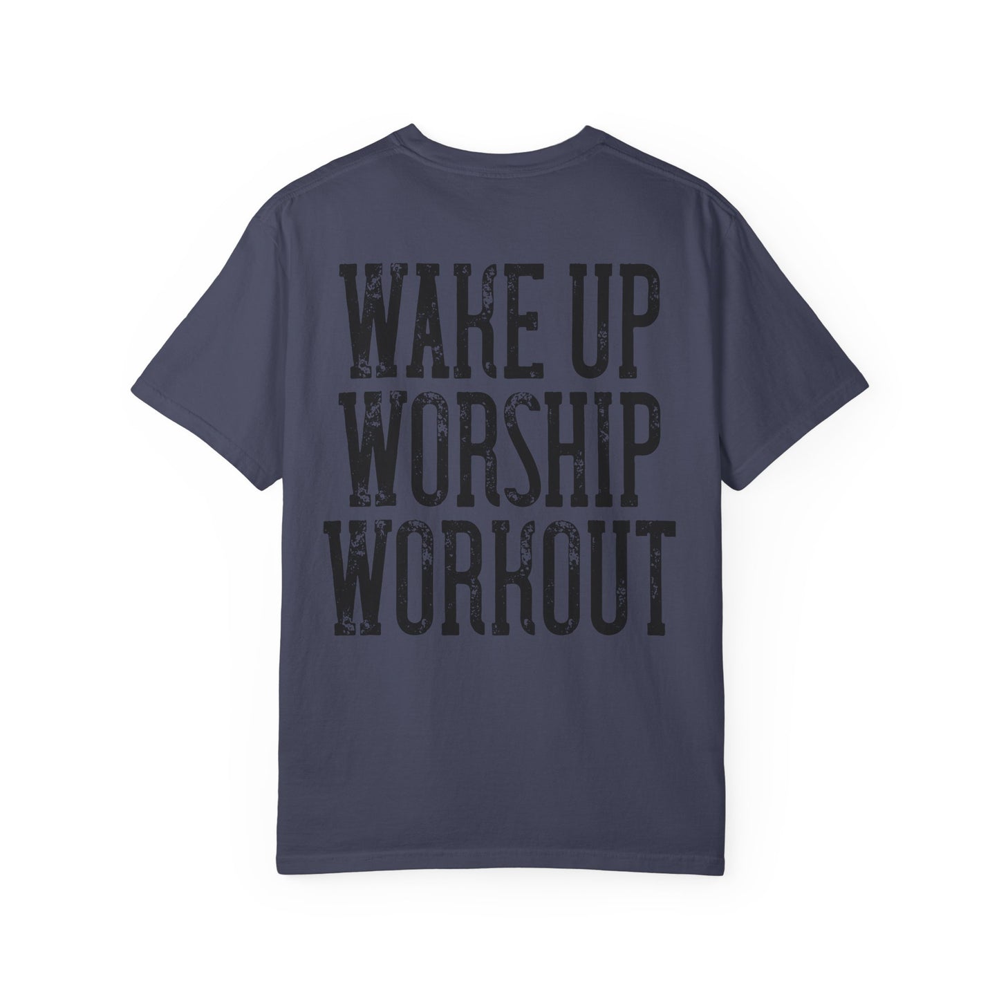 "Wake Up Worship Workout" Men's Tee - Front& Back