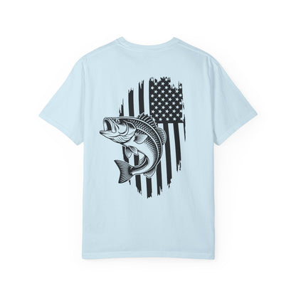 Fishing Bass T-Shirt — American Flag Bass Graphic Tee