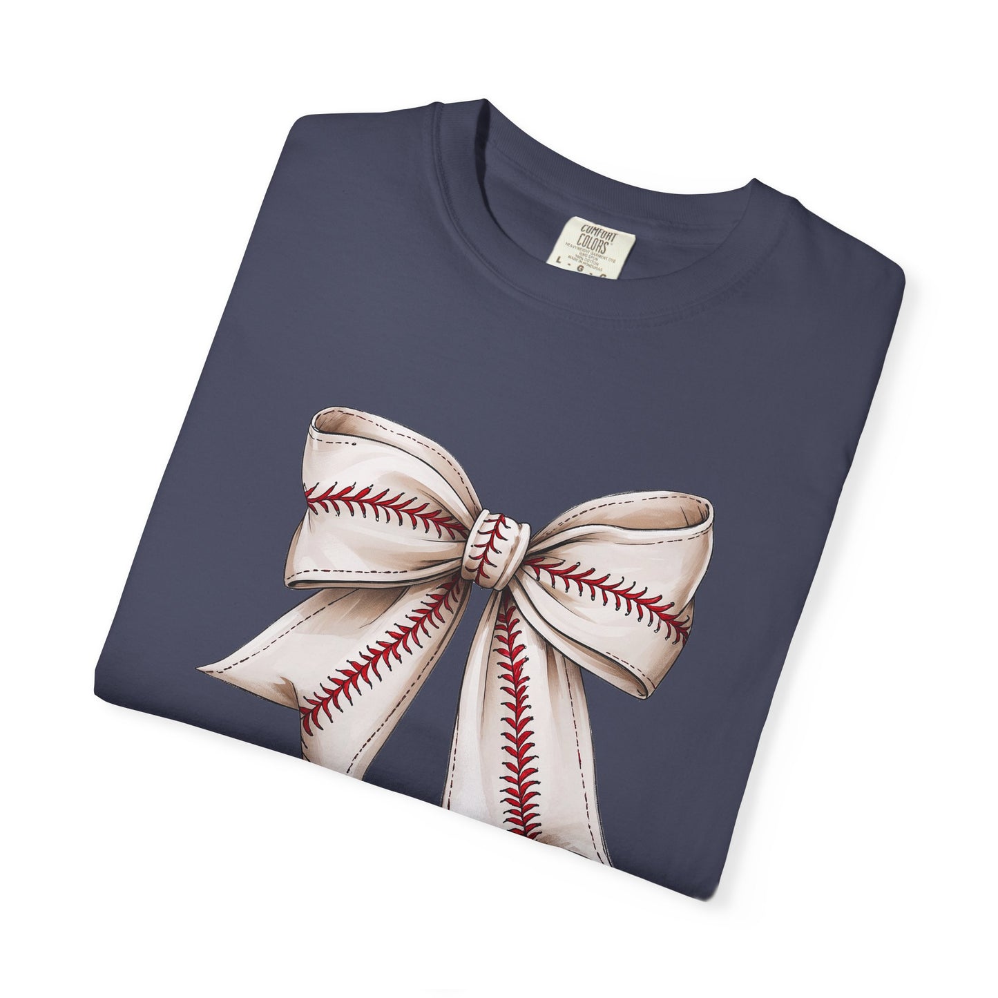 Baseball Stitch Bow T-Shirt — Cute Sports Ribbon Graphic Tee