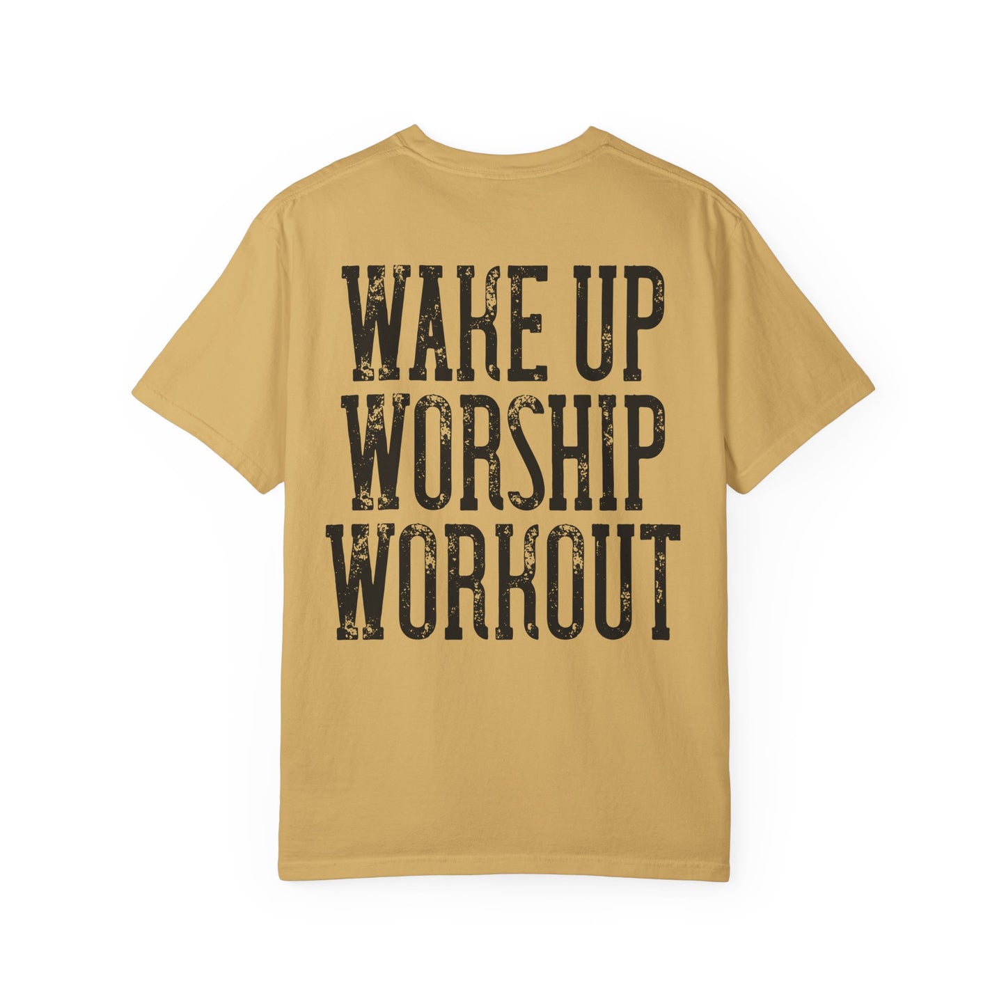 "Wake Up Worship Workout" Men's Tee - Front& Back