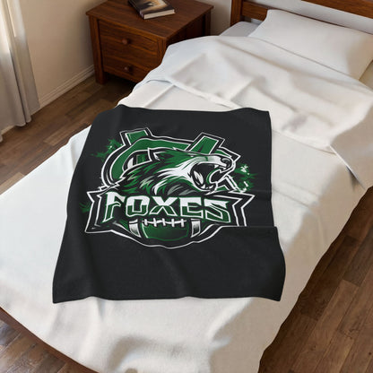 Foxes Football Velveteen Plush Blanket — Soft Team Logo Throw