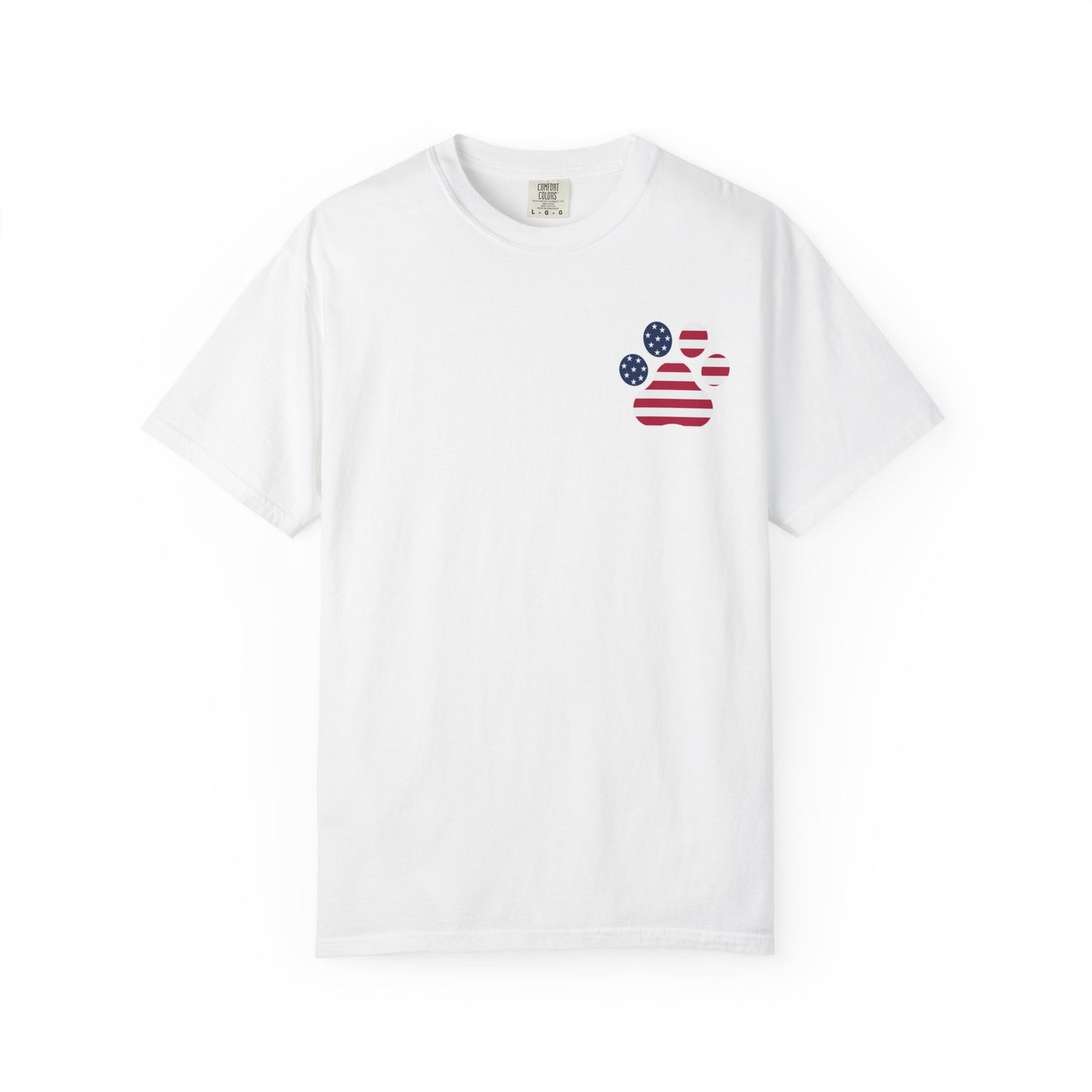 Patriotic Messy Bun T-Shirt — American Flag Bandana & Sunglasses