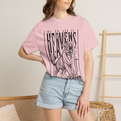 Heaven's Are Roaring Tiger Tee- Pink Writing
