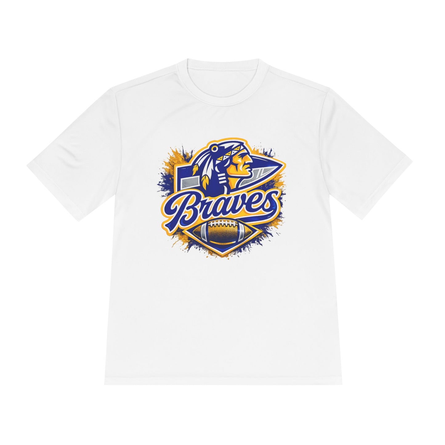 Braves Football Team Tee — Vintage Mascot Logo Moisture-Wicking Shirt