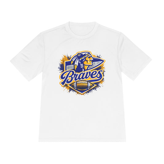 Braves Football Team Tee — Vintage Mascot Logo Moisture-Wicking Shirt