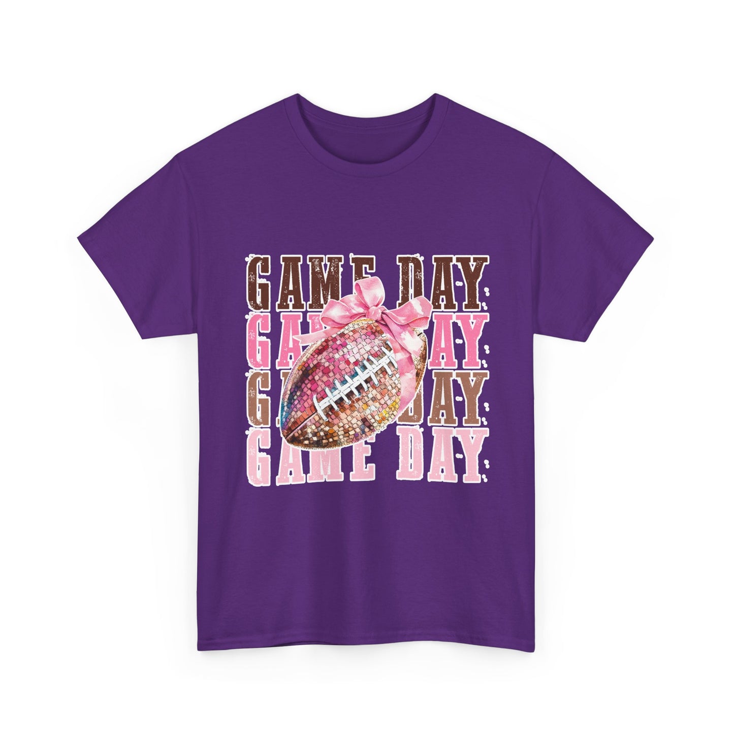 Game Day Pink Football Tee — Women's Cheer Football Shirt