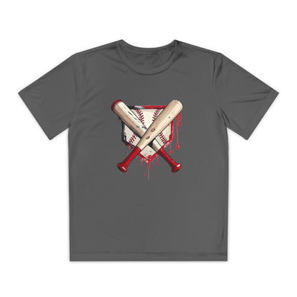 Youth Baseball Tee — Bloody Crossed Bats Graphic