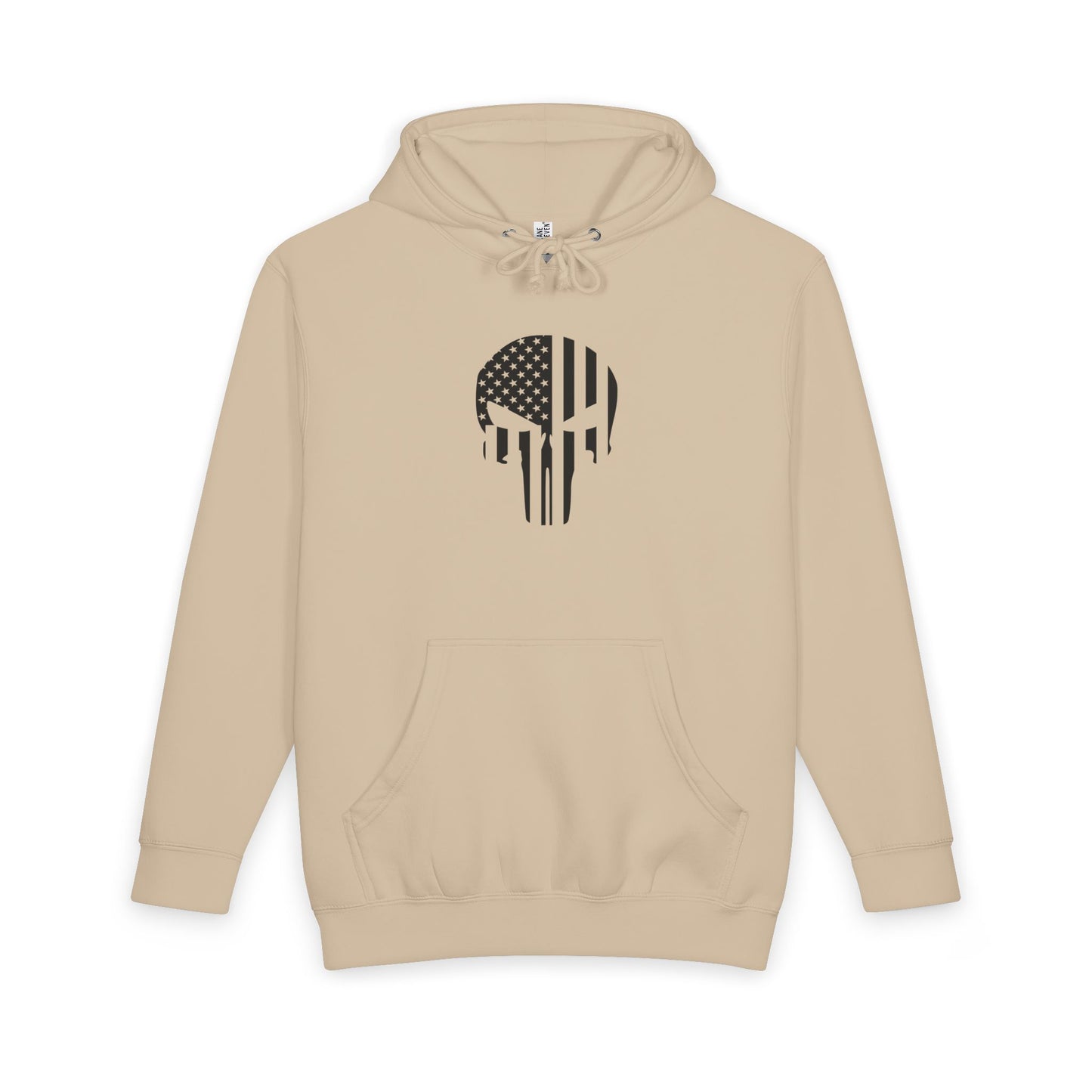 American Flag Skull Hoodie — Distressed Patriotic Pullover