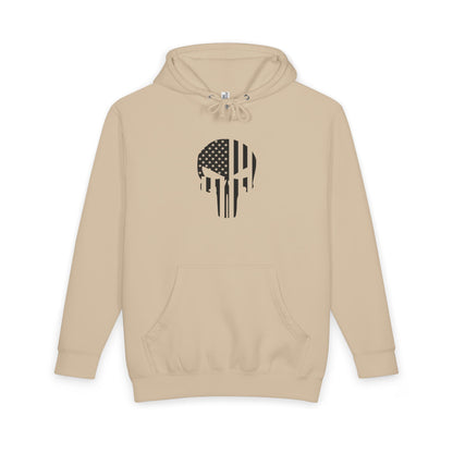 American Flag Skull Hoodie — Distressed Patriotic Pullover