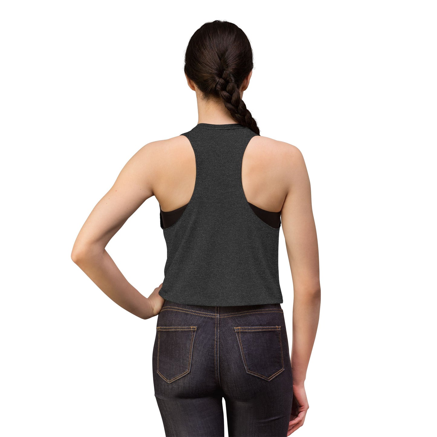 Foxes Crop Top — Women's Athletic Tank Top with Green Collegiate Logo