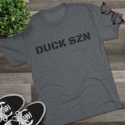 Duck SZN Tee — Camouflage Stamp Text Hunting Shirt for Duck Season