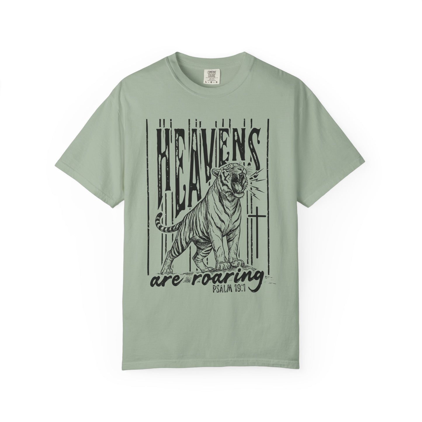 Heaven's Are Roaring Tiger Tee- Pink Writing
