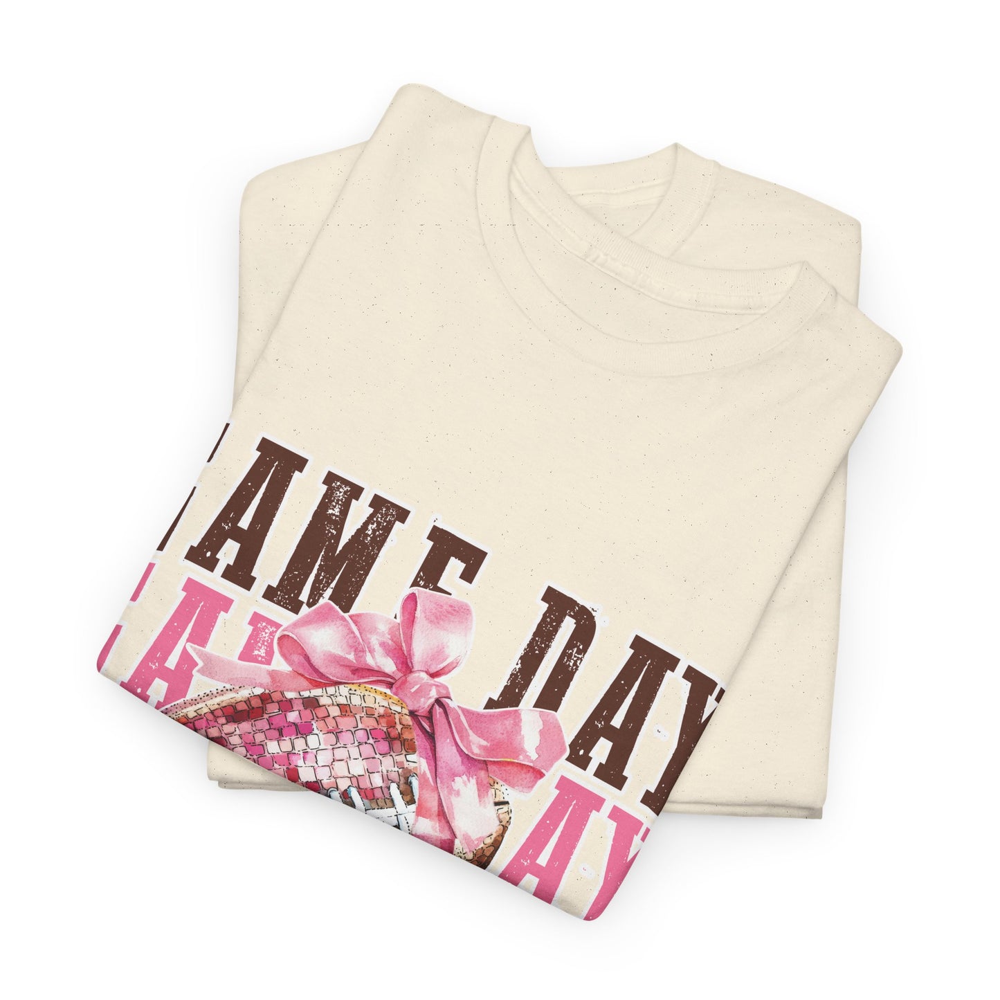 Game Day Pink Football Tee — Women's Cheer Football Shirt