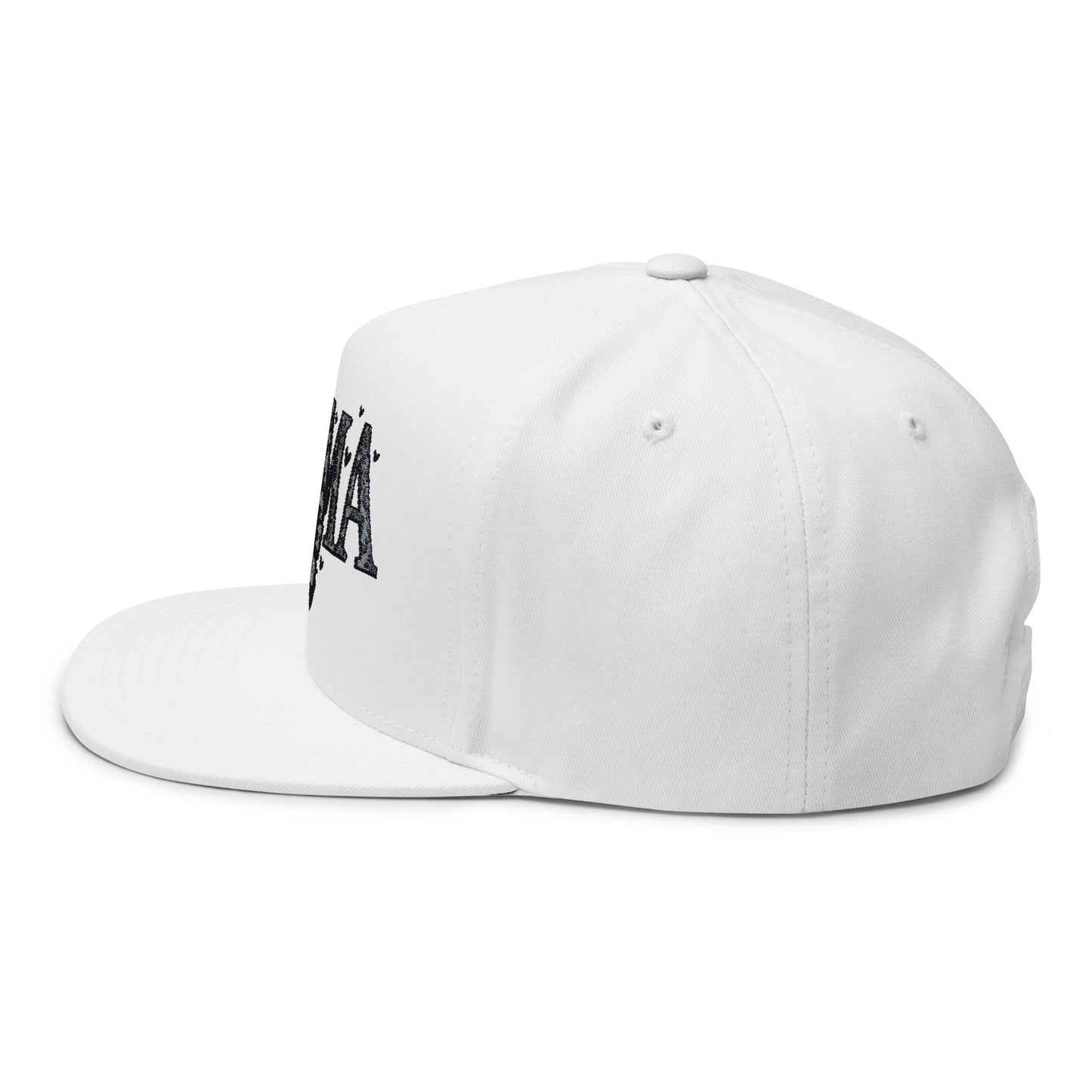 Mama Embroidered Flat Bill Cap — Floral Bow Mom Trucker Hat