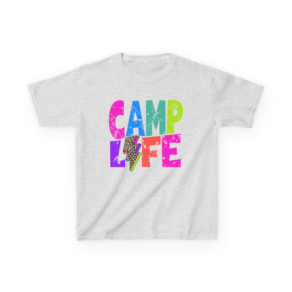 Kids T-Shirt "CAMP LIFE" Bright Rainbow Lightning Camp Tee