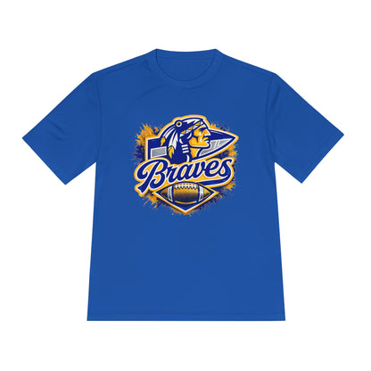Braves Football Team Tee — Vintage Mascot Logo Moisture-Wicking Shirt