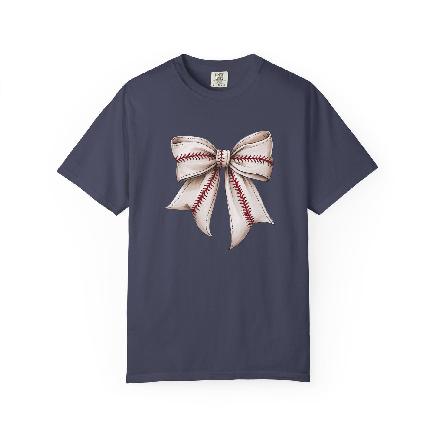 Baseball Stitch Bow T-Shirt — Cute Sports Ribbon Graphic Tee