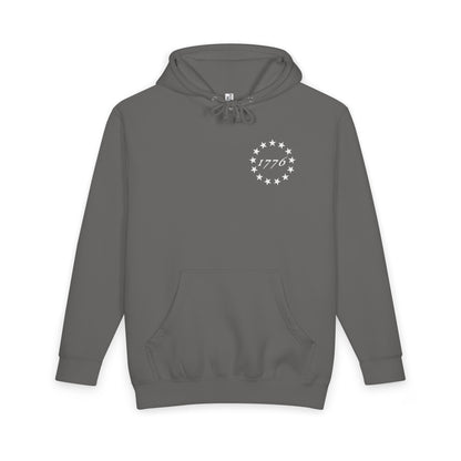 American Flag Hoodie with '1776' Stars — Vintage Patriotic Pullover