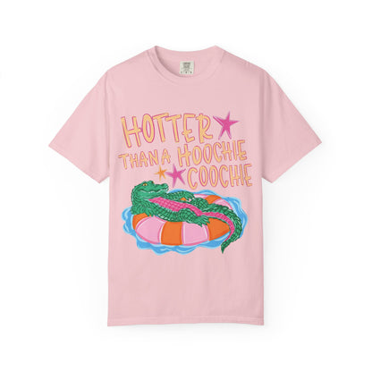 "Hotter Than a Hoochie Coochie" Alligator Pool Party Tee