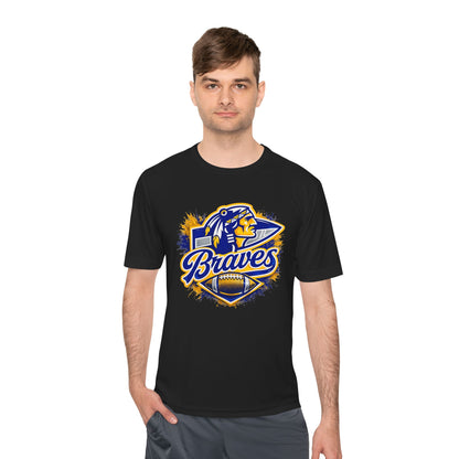 Braves Football Team Tee — Vintage Mascot Logo Moisture-Wicking Shirt