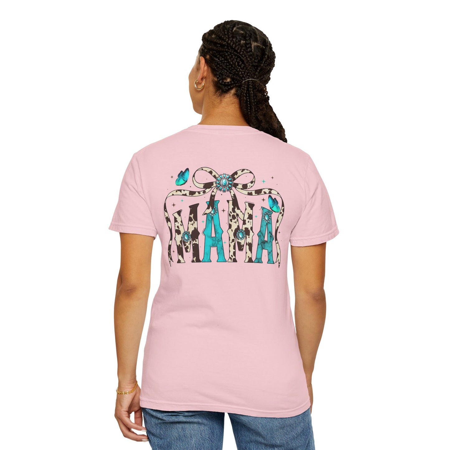 Teal Messy Hair Bun Cheetah Tee