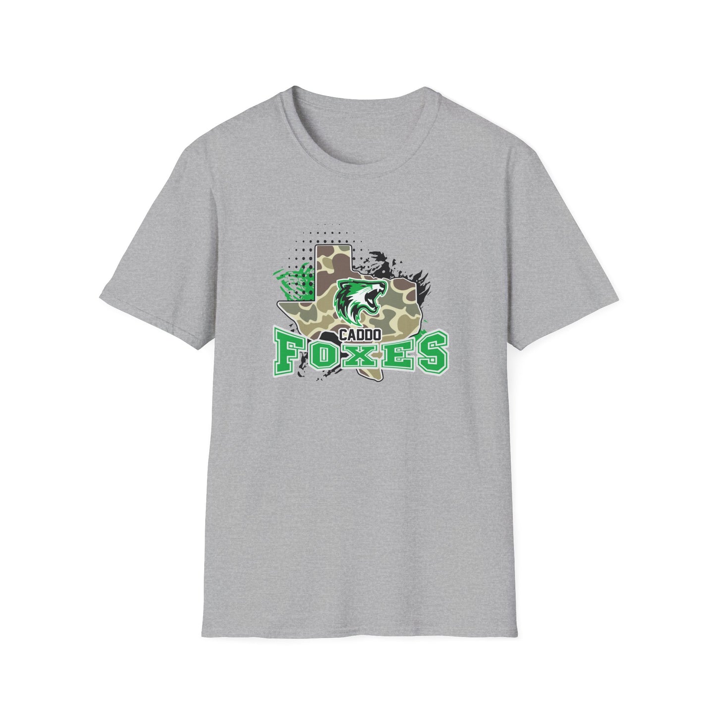 Caddo Foxes Camo State Graphic Tee