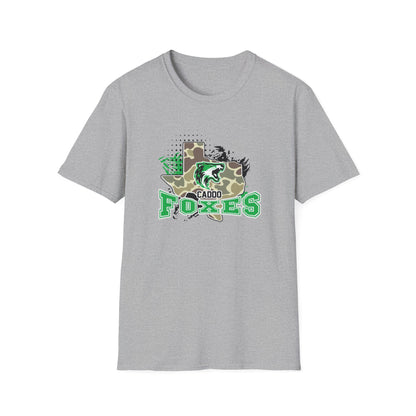 Caddo Foxes Camo State Graphic Tee