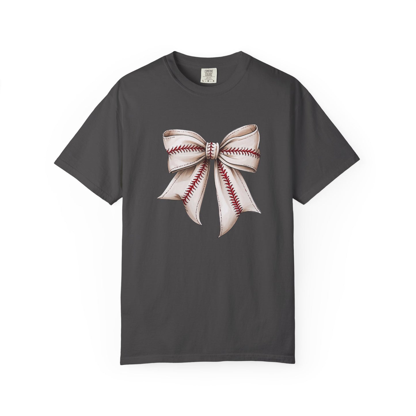 Baseball Stitch Bow T-Shirt — Cute Sports Ribbon Graphic Tee