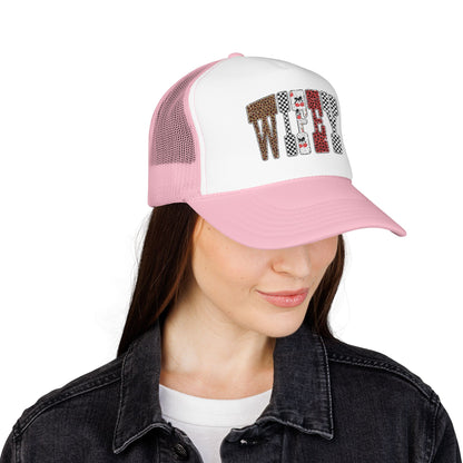 Wifey Sequin Patch Trucker Hat — Glam Mesh Foam Cap for Bride & Bachelorette