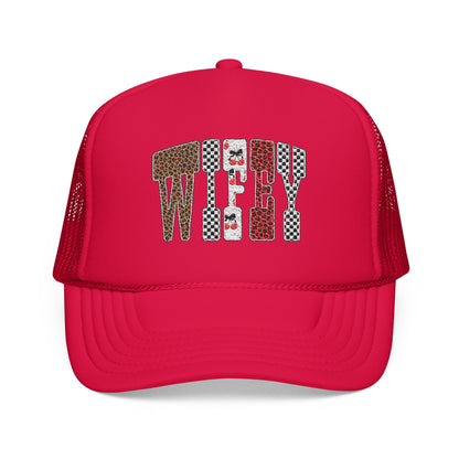 Wifey Sequin Patch Trucker Hat — Glam Mesh Foam Cap for Bride & Bachelorette