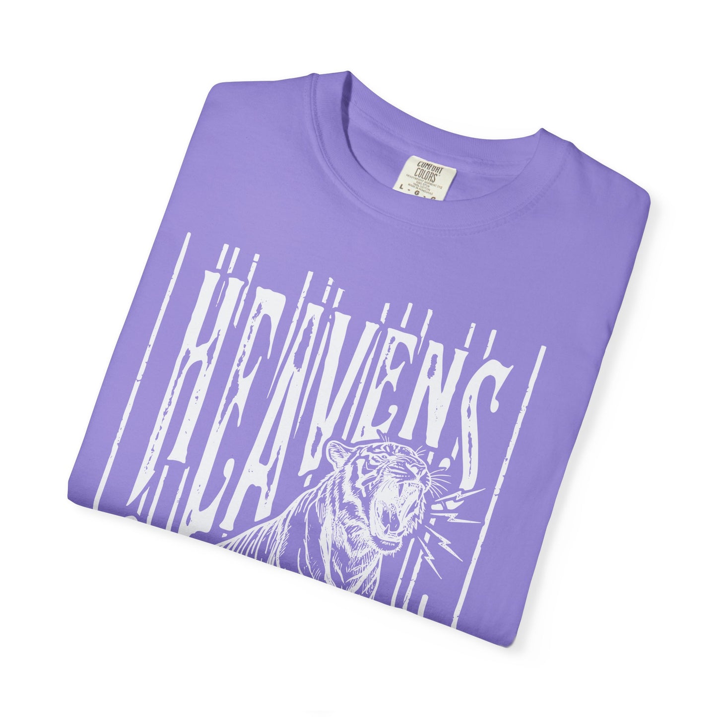 Heaven's Are Roaring Tiger Tee- Purple Writing