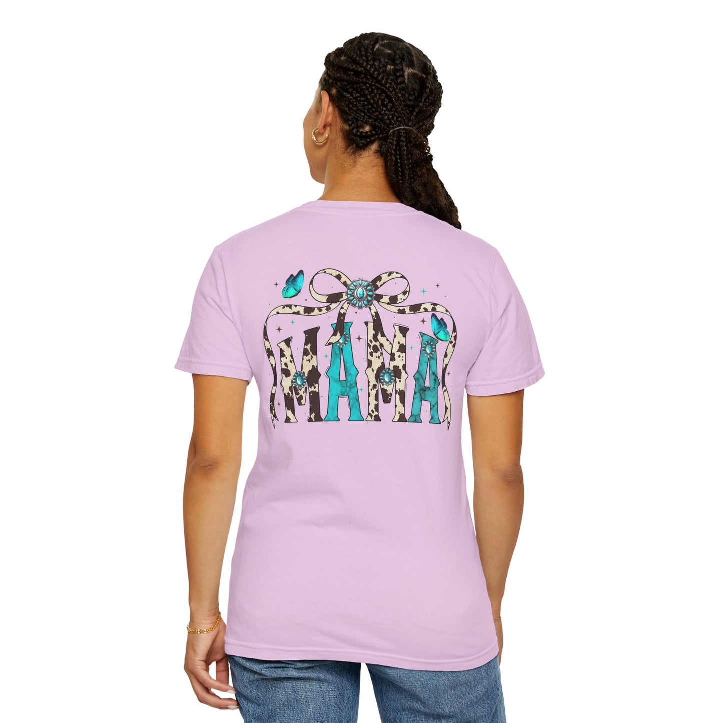 Teal Messy Hair Bun Cheetah Tee