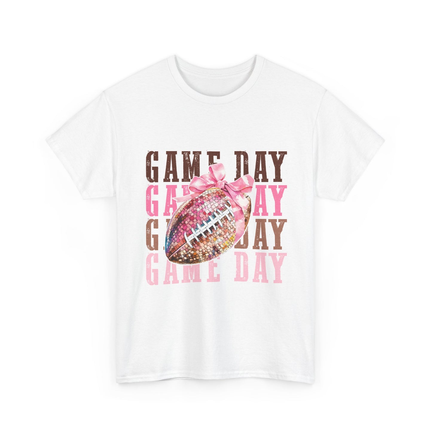 Game Day Pink Football Tee — Women's Cheer Football Shirt