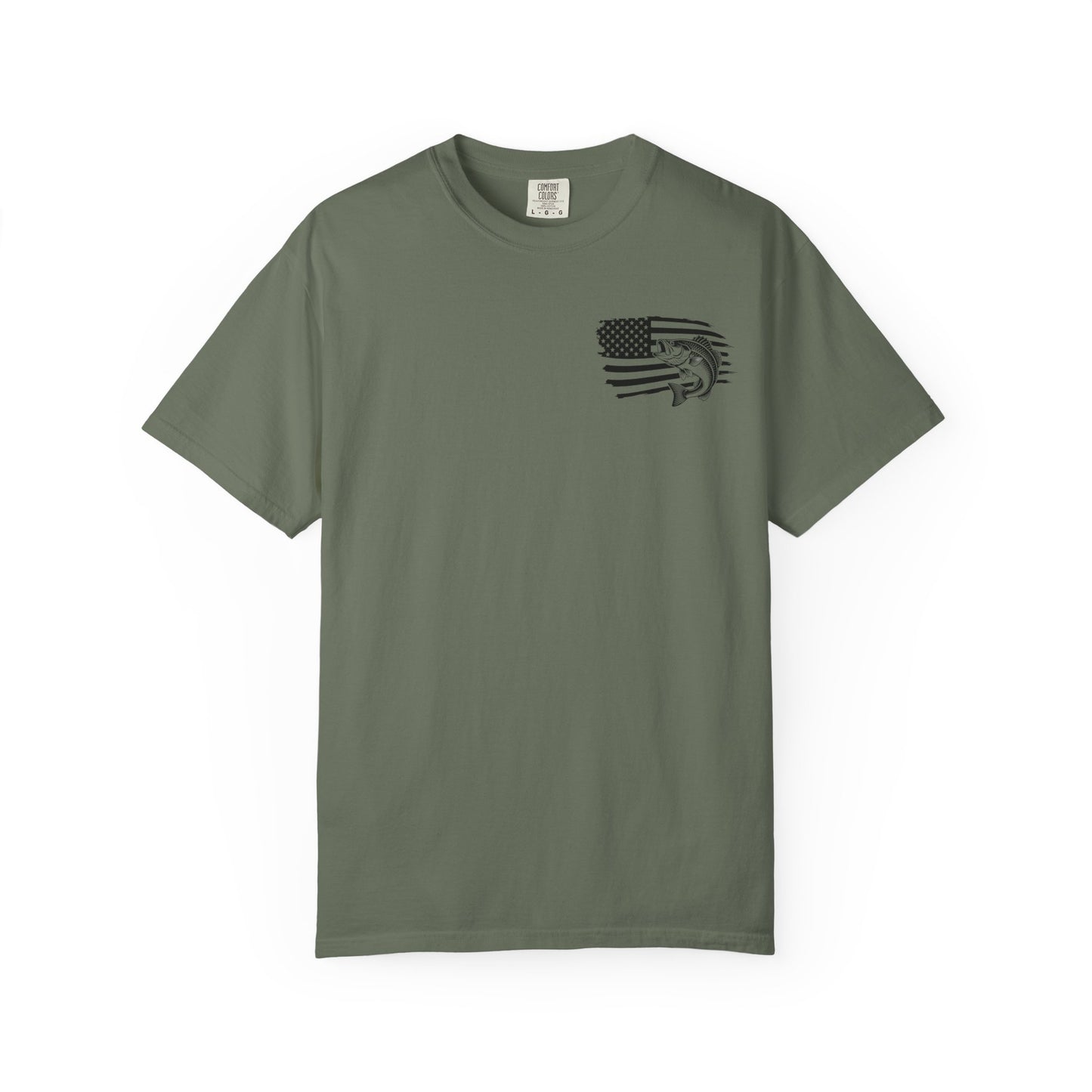 Fishing Bass T-Shirt — American Flag Bass Graphic Tee