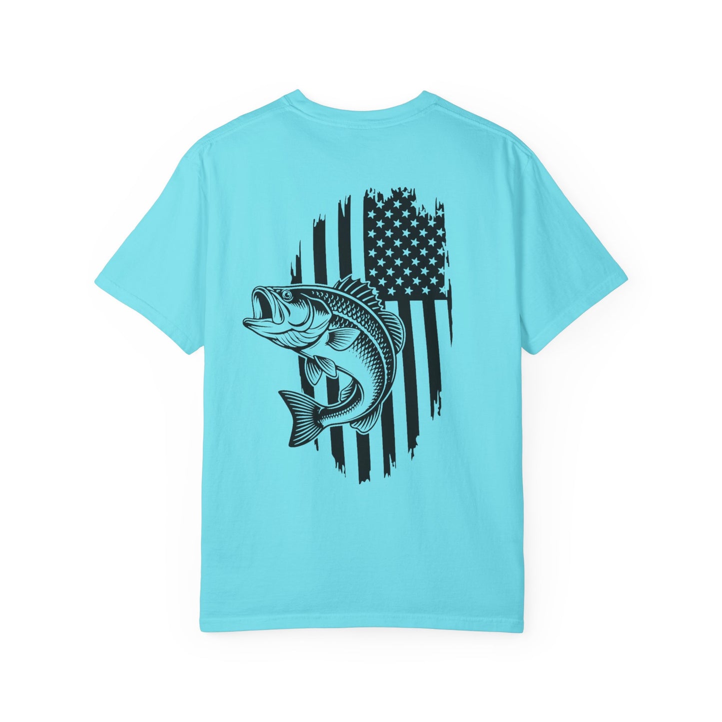 Fishing Bass T-Shirt — American Flag Bass Graphic Tee