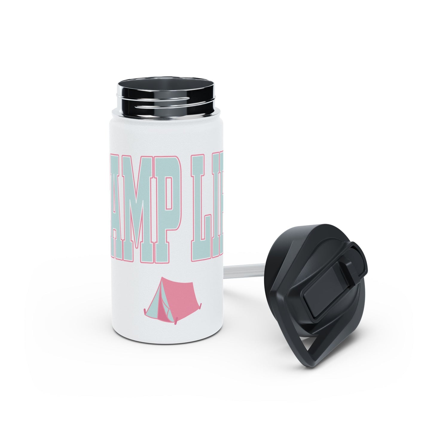Camp Life Stainless Steel Water Bottle - WHITE