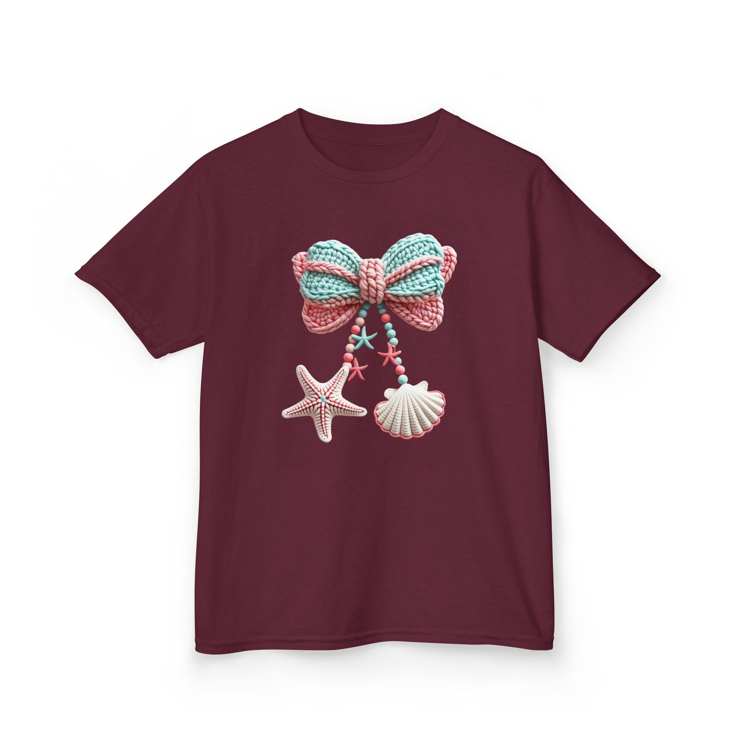 Kids Tee — Seashell Bow & Starfish Beach Graphic