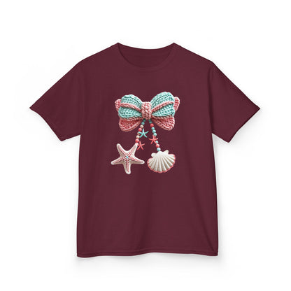 Kids Tee — Seashell Bow & Starfish Beach Graphic