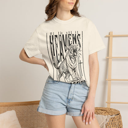 Heaven's Are Roaring Tiger Tee- Pink Writing