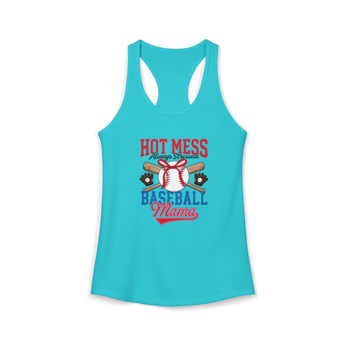 Hot Mess Baseball Mom Racerback Tank