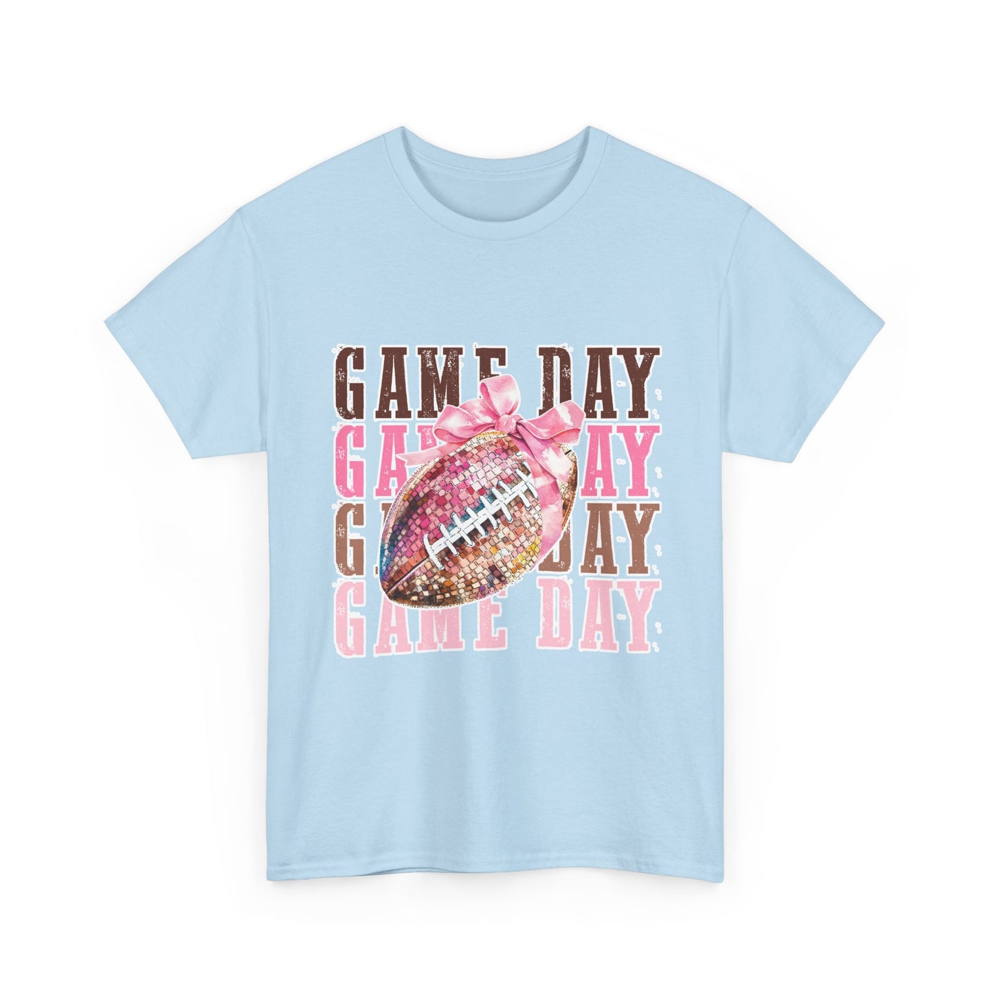Game Day Pink Football Tee — Women's Cheer Football Shirt