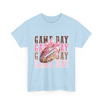Game Day Pink Football Tee — Women's Cheer Football Shirt