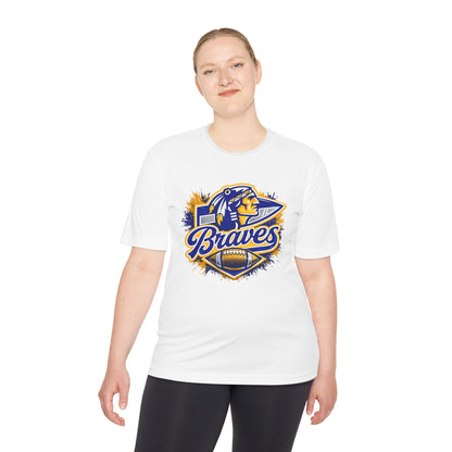 Braves Football Team Tee — Vintage Mascot Logo Moisture-Wicking Shirt