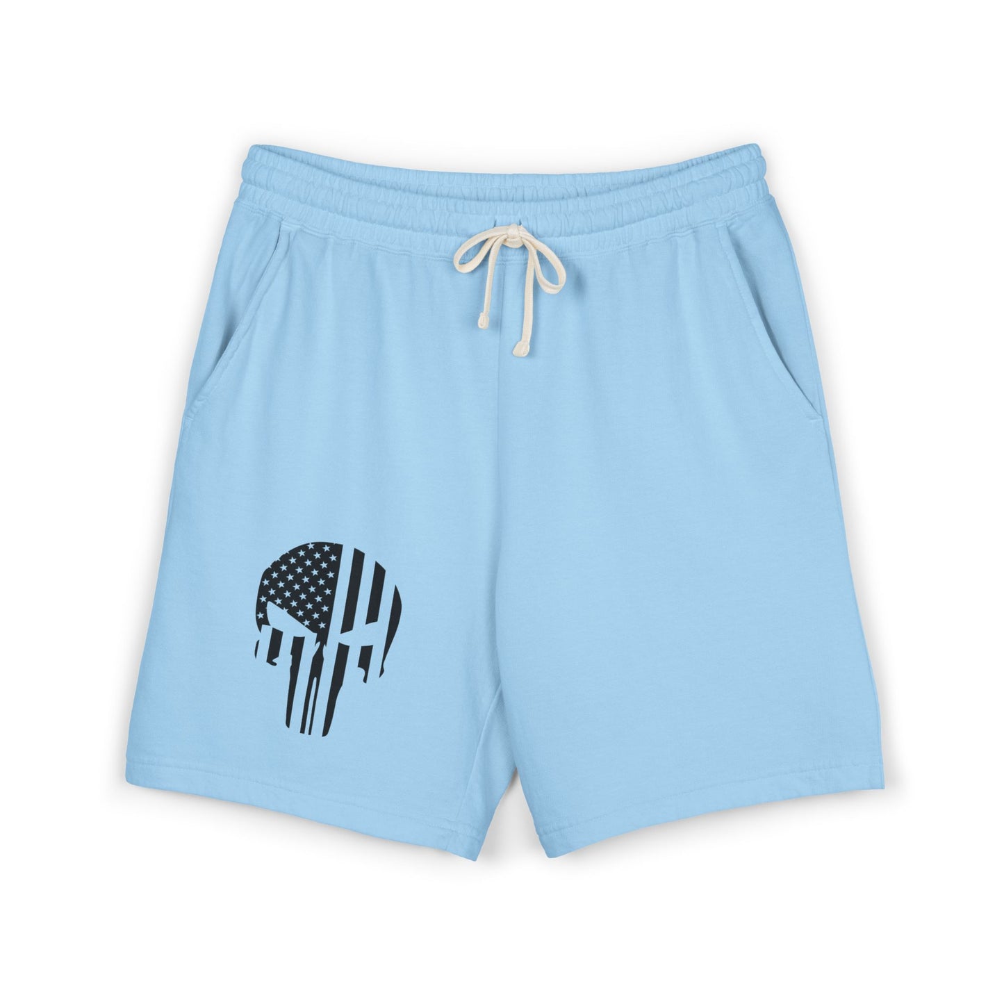 Skull Flag Sweat Shorts — Lightweight Garment-Dyed Fleece
