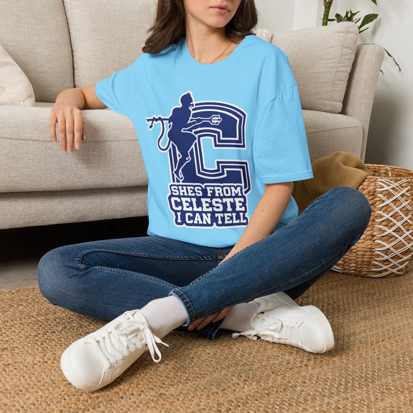 Celeste Cheer T-Shirt — "She's From Celeste I Can Tell" Graphic Tee