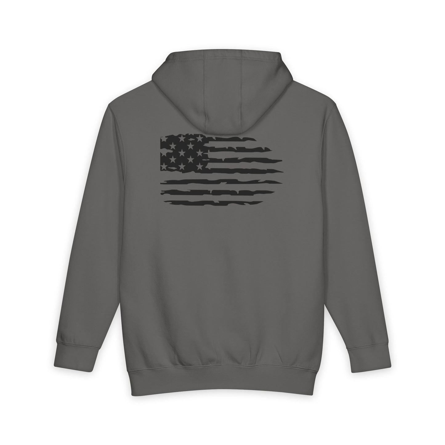 American Flag Skull Hoodie — Distressed Patriotic Pullover