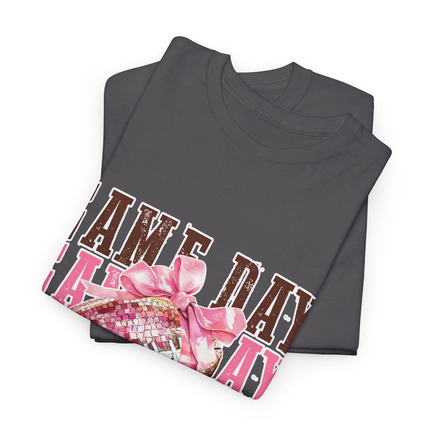 Game Day Pink Football Tee — Women's Cheer Football Shirt