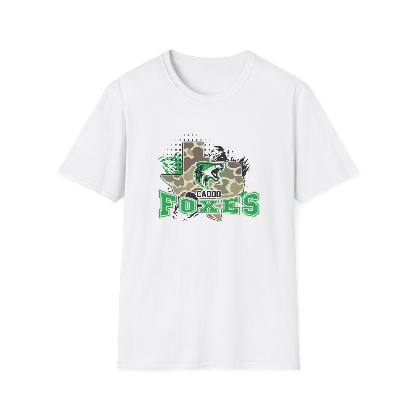Caddo Foxes Camo State Graphic Tee