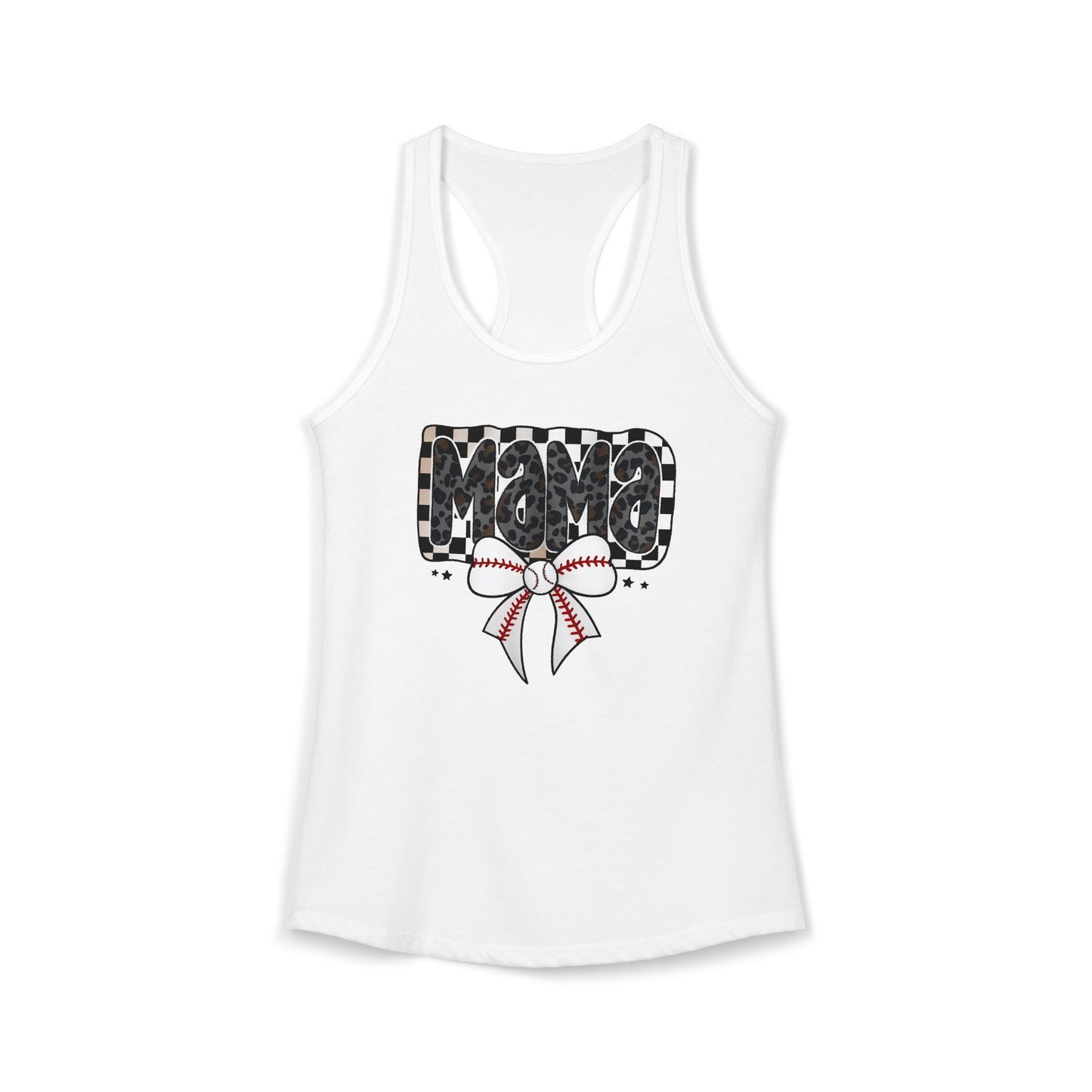 Baseball Checkered Mama Racerback Tank